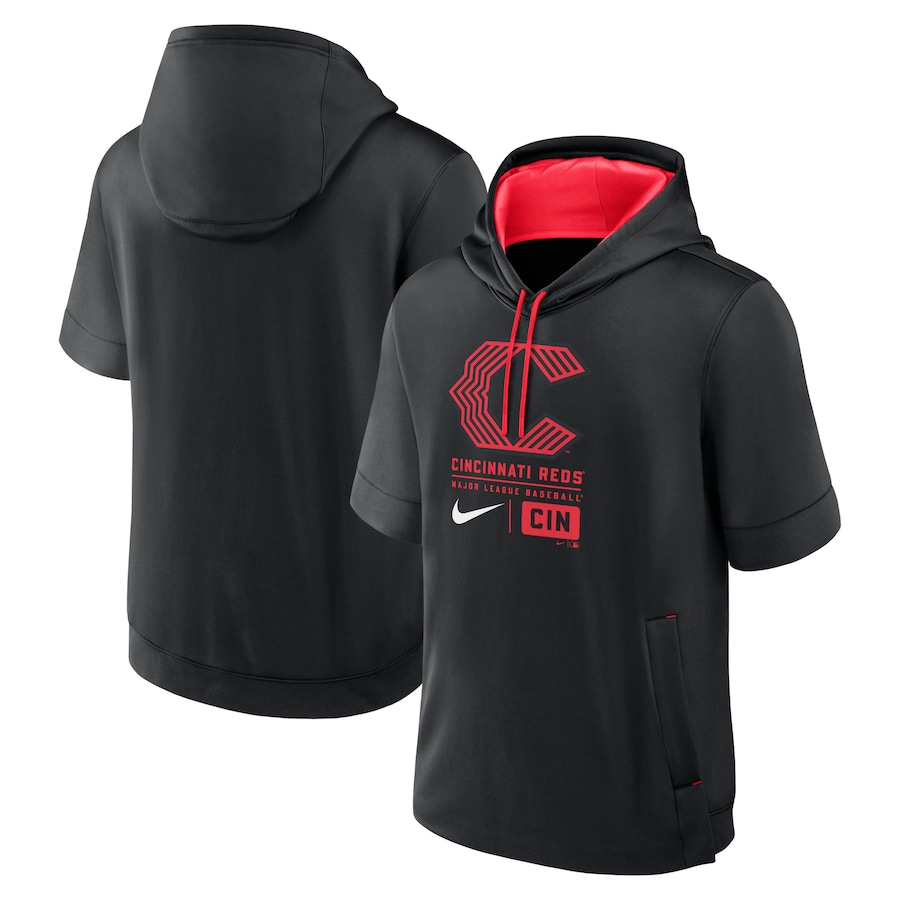 Men MLB Cincinnati Reds black 2024 Nike hoodie->nfl t-shirts->Sports Accessory